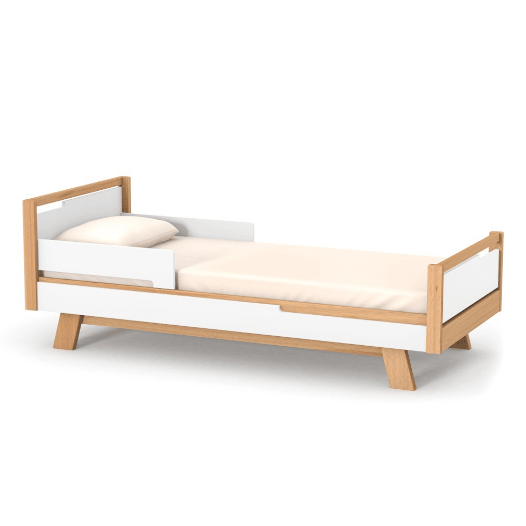 Postel pro Teenagery Lussi 190 Gekko Kids, Bílá / Přírodní buk